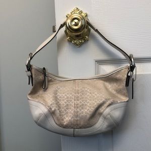 COACH cream mini signature shoulder bag